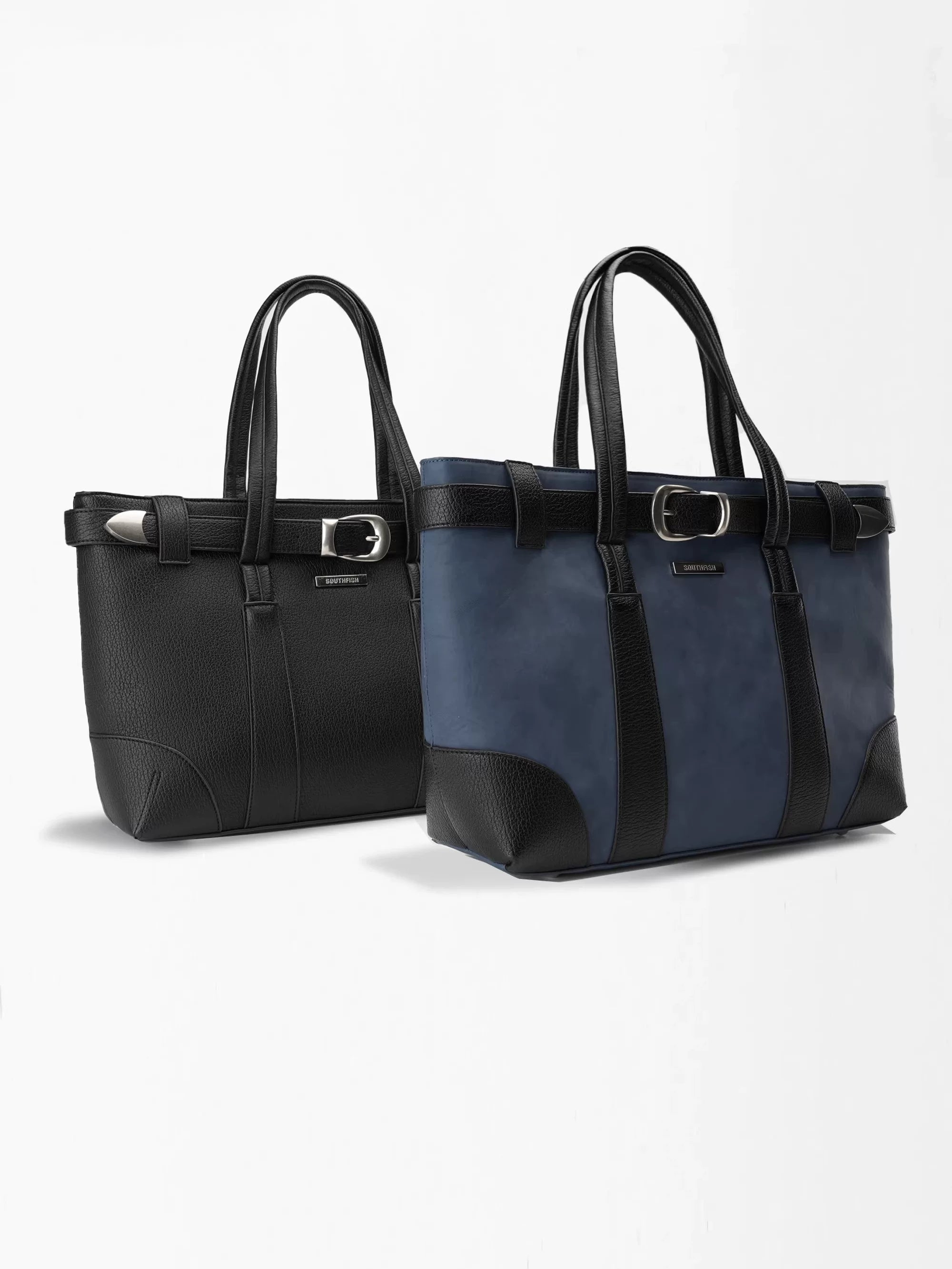 Southfish Leather Strap Tote Bag
