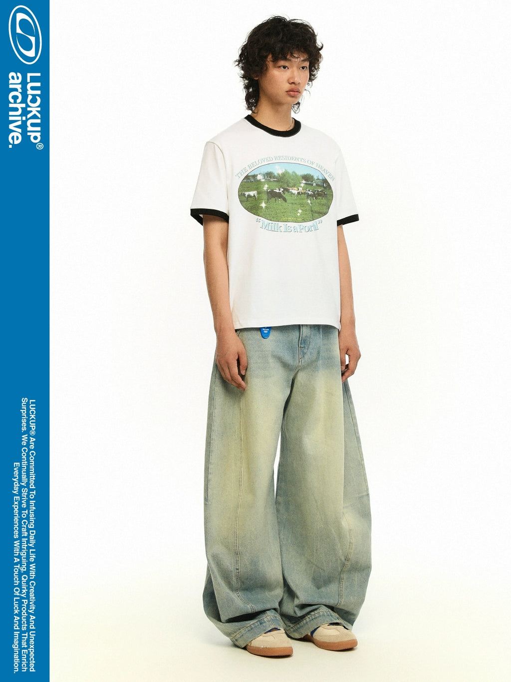 LUCKUP Retro Cow Print Tee