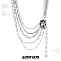 SUMIYAKI Multi-layer Pearl Stacked Belt Necklace