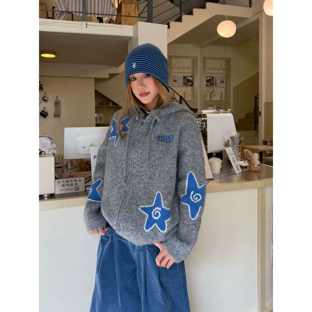 CCYE Stars Hooded Sweater Cardigan Jacket