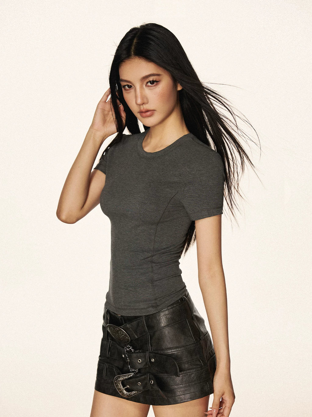 Cherry Melody | Vintage Slim-Fit Tencel Crew Neck Tee