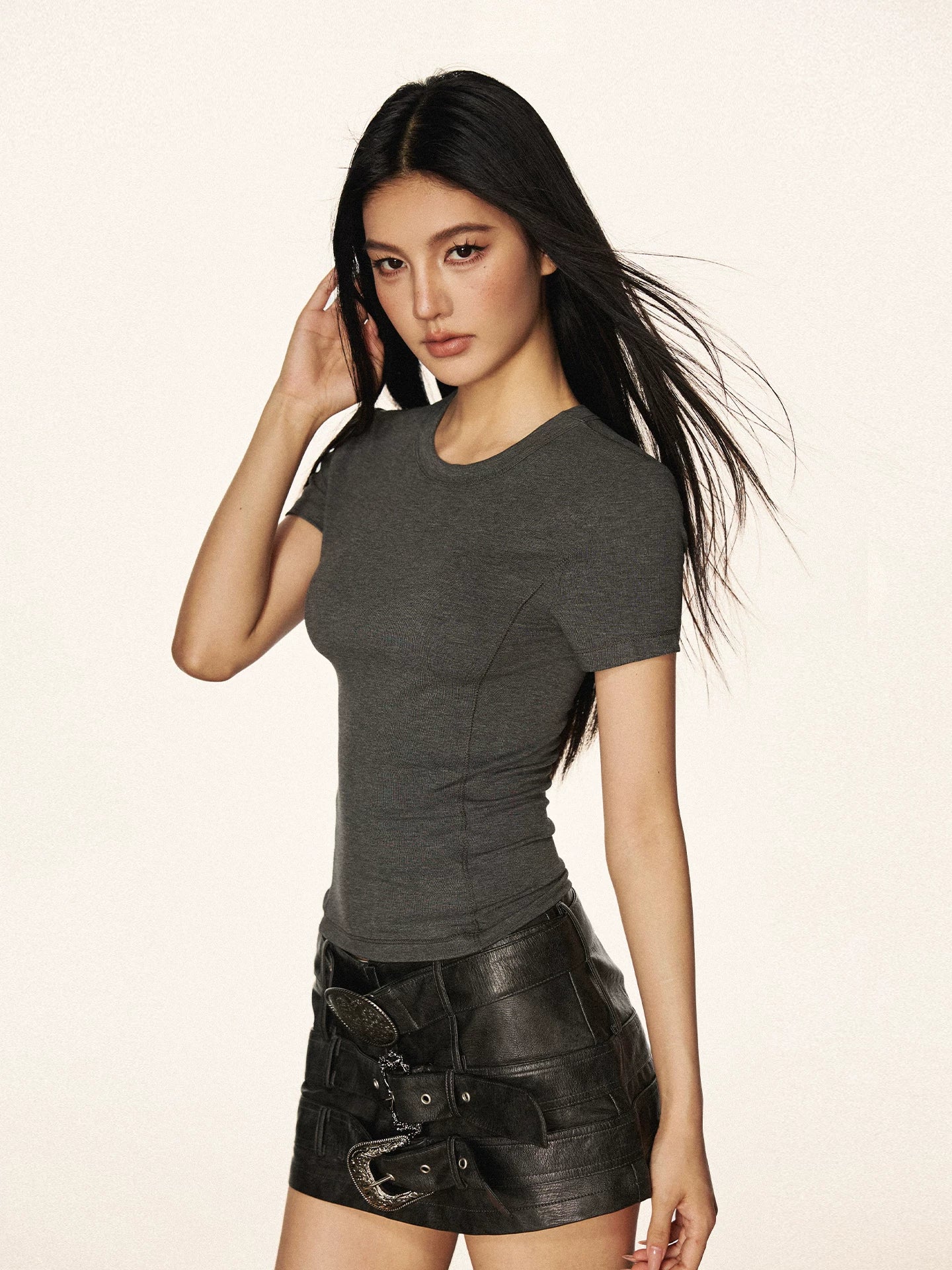 Cherry Melody | Vintage Slim-Fit Tencel Crew Neck Tee
