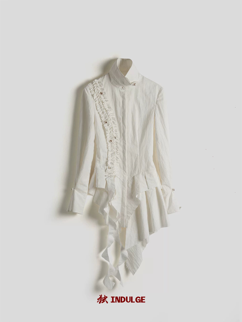 INDULGE Asymmetrical Waist Long-sleeved Shirt