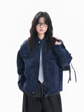 Zuocisankon Stand-up Collar PU Leather Jacket