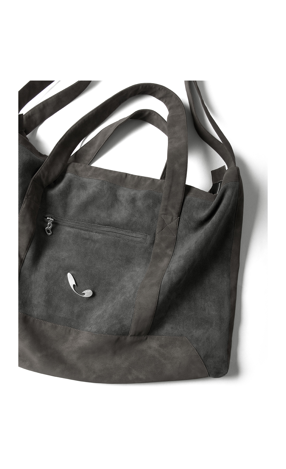 RELABEL Suede Spliced Portable Shoulder Crossbody Backpack