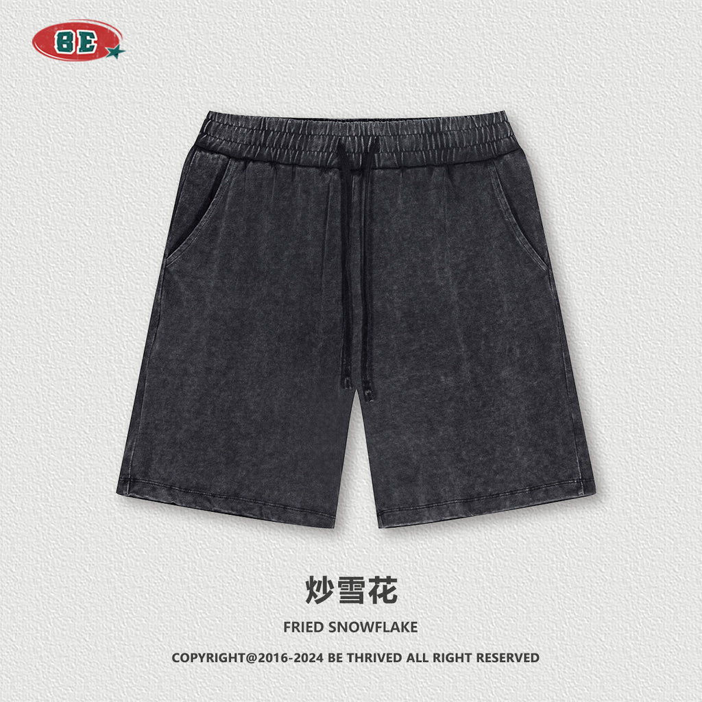 BE Five-point Washed Snowy Shorts