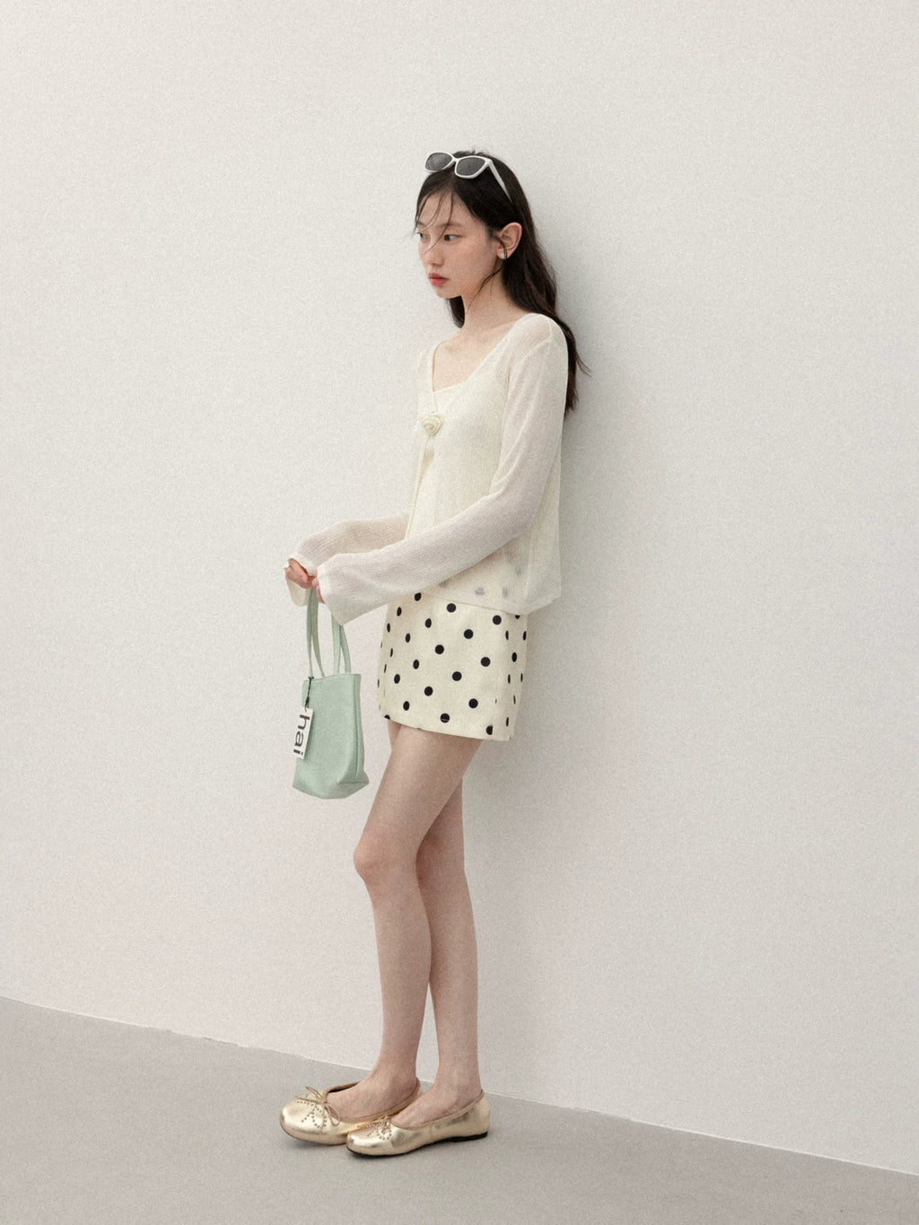Cantonstory Cardigan with Sling Vest Two-piece Set