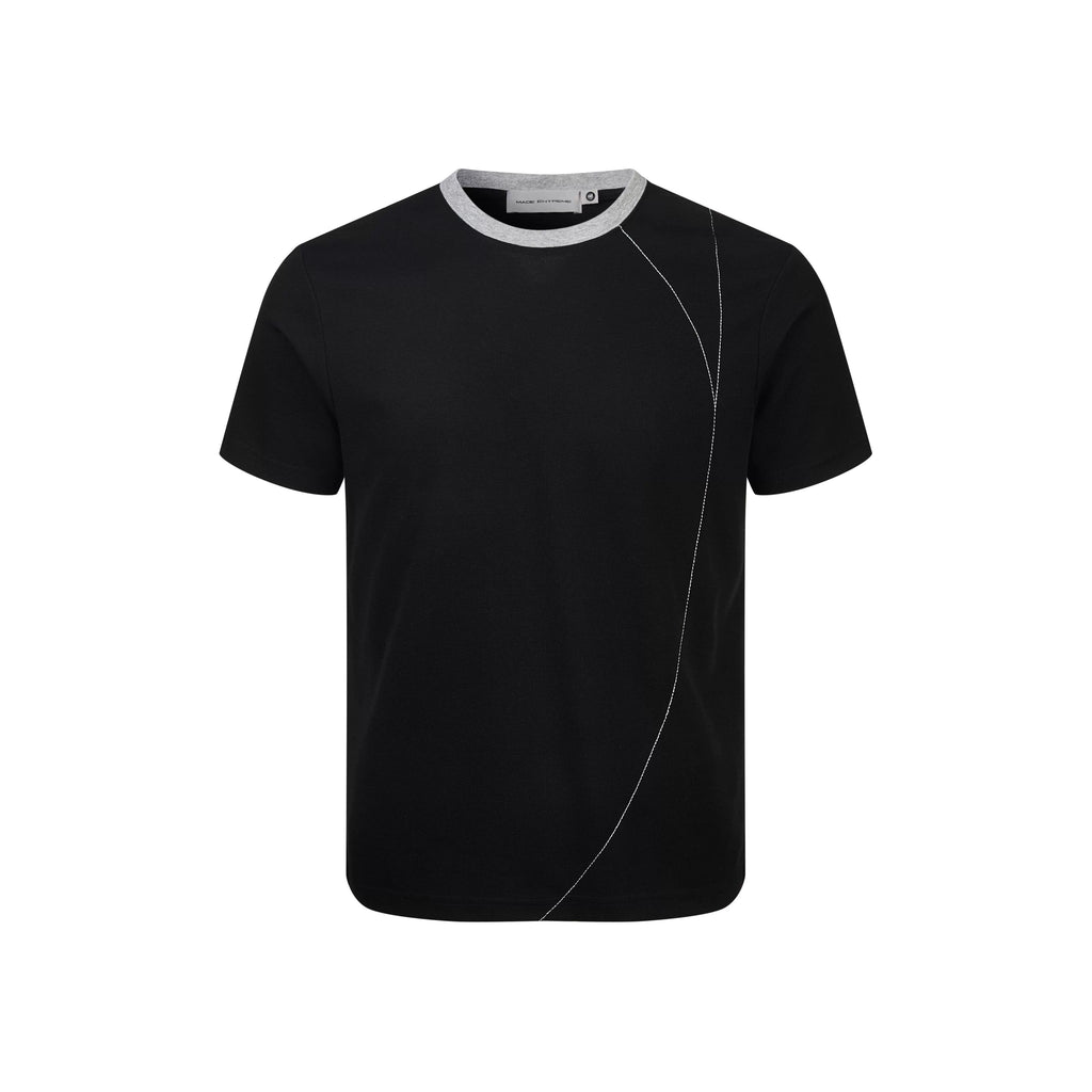 EME Contrasting Lines Casual Front Shoulder Tee