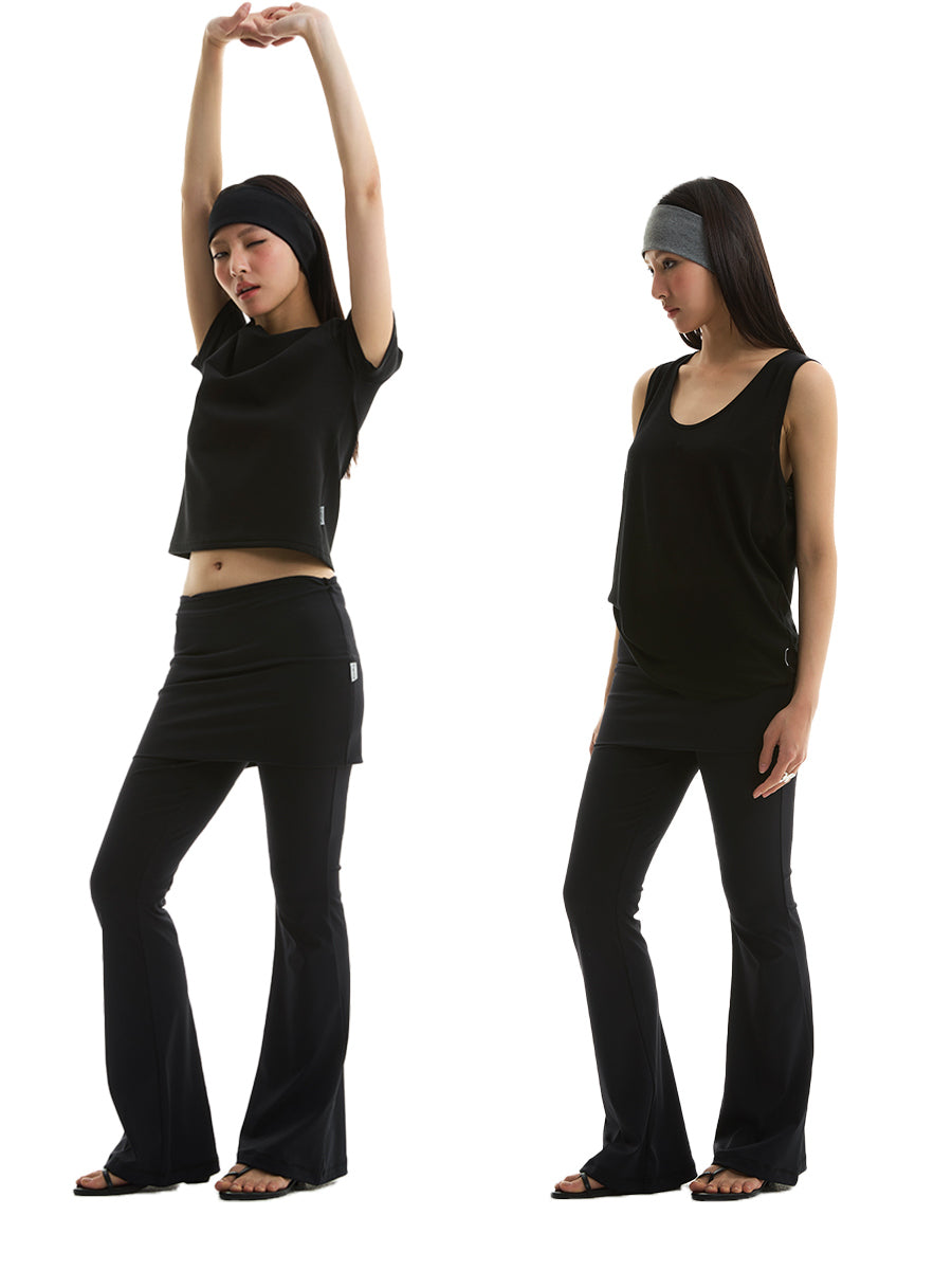 FUNKYFUN Flip-down Two-piece Elastic Horn Yoga Pants