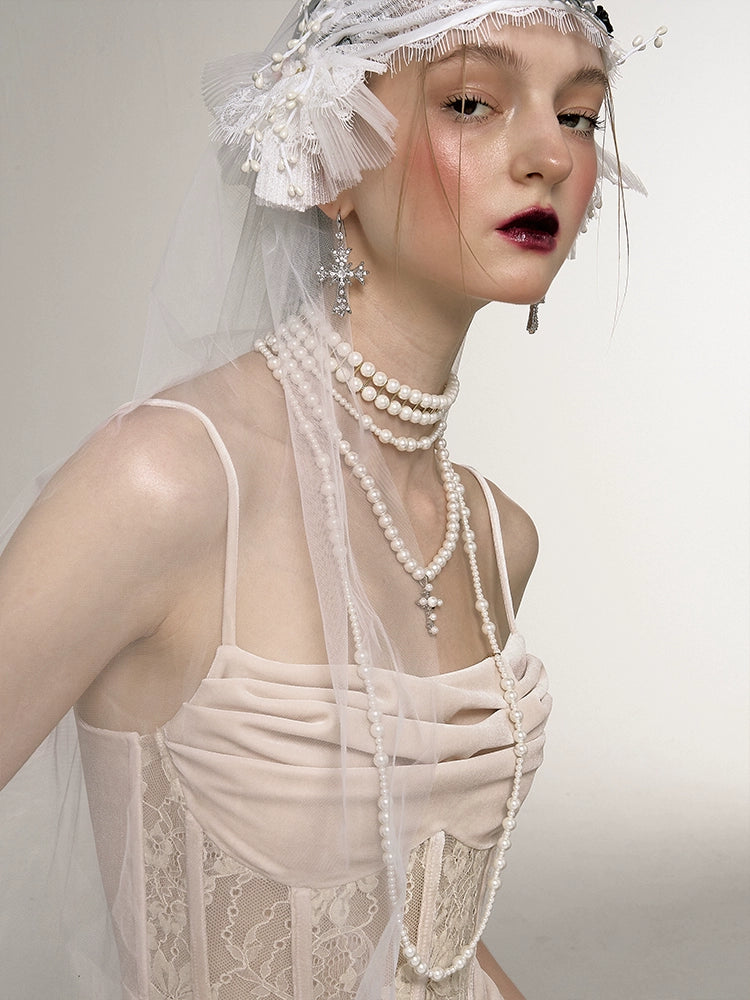 1JINN Niche Light Luxury Multi-layer Wearing Pearl Sweater Chain