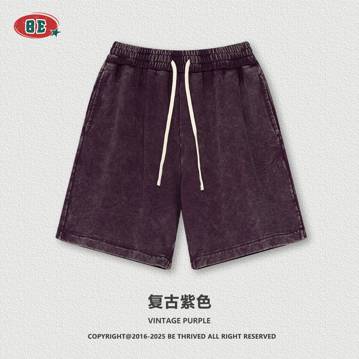 BE heavy 100% Cotton retro washed Shorts