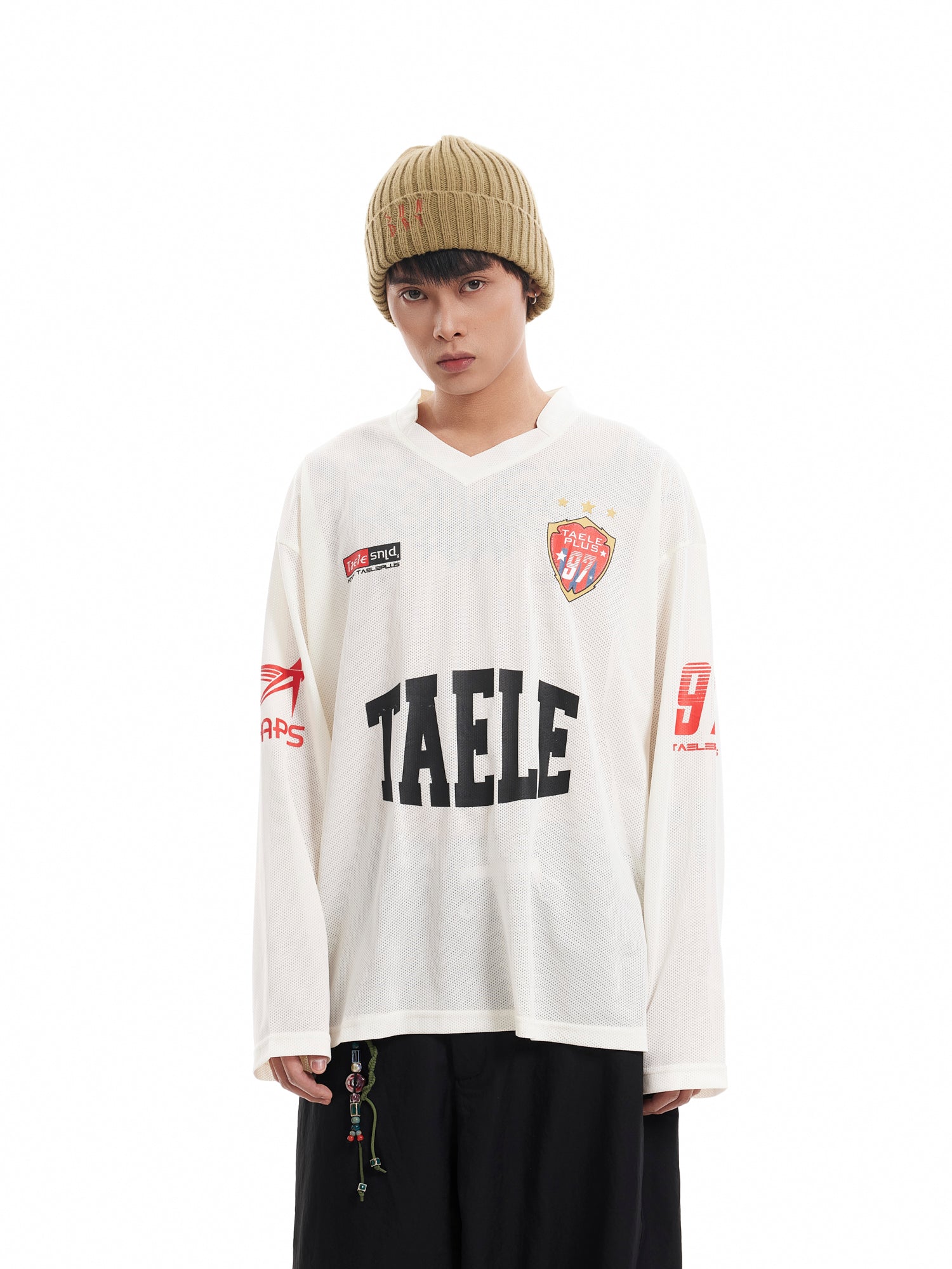 BTSG V-neck mesh breathable ice sport Long Sleeve Tee