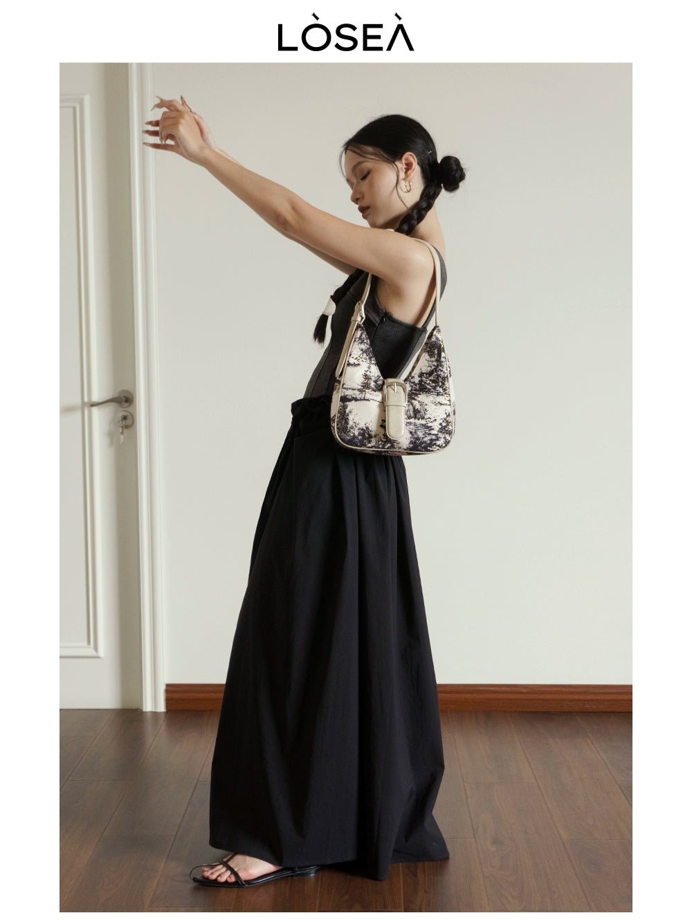 LOSEA New Chinese Ink Painting Underarm Bag