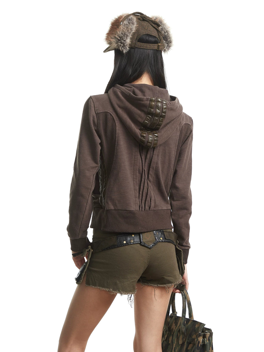 UNCMHISEX Vintage Niche Hooded Zip Jacket