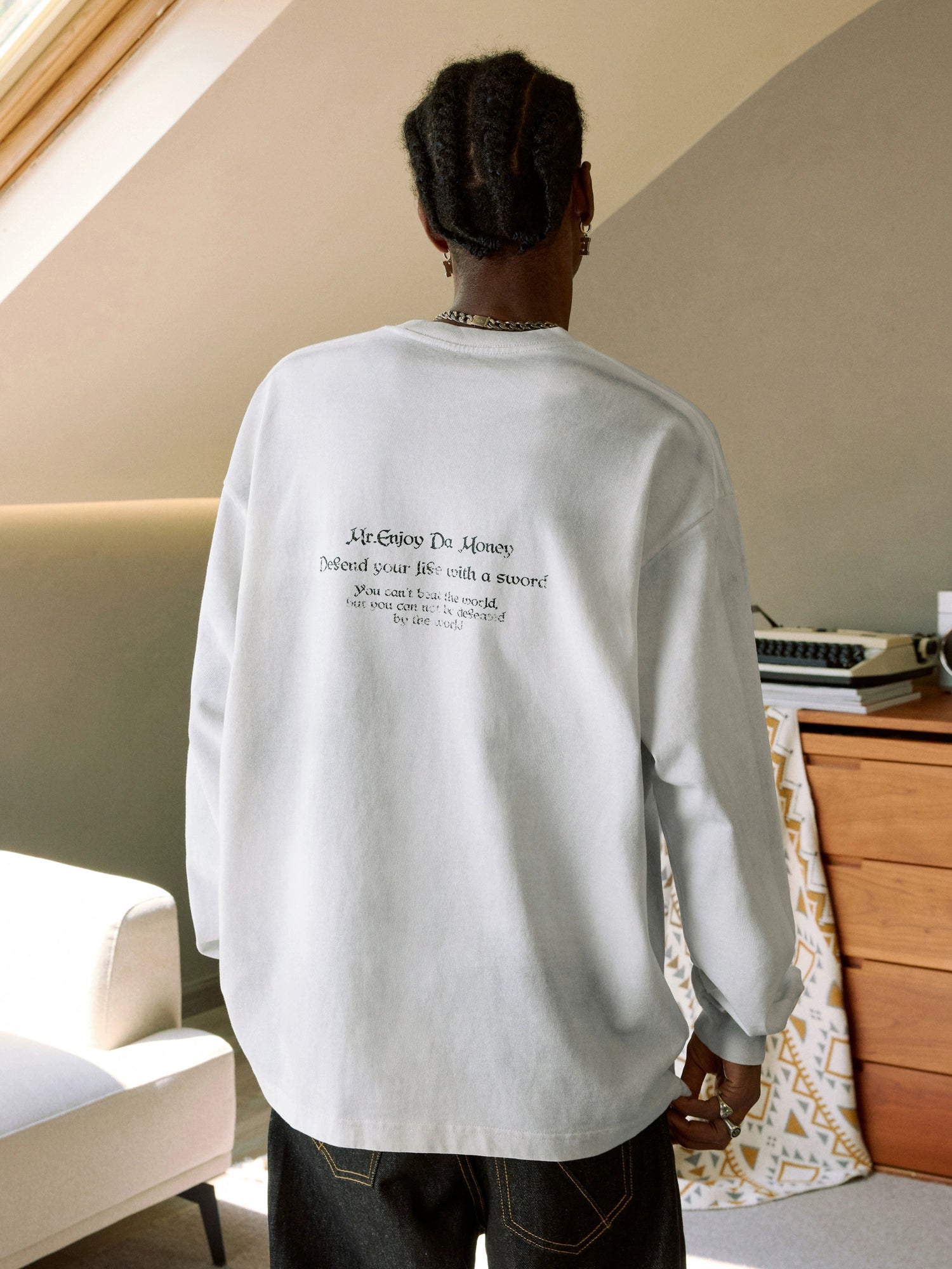 MEDM Rose and Sword Wash Vintage Long Sleeve