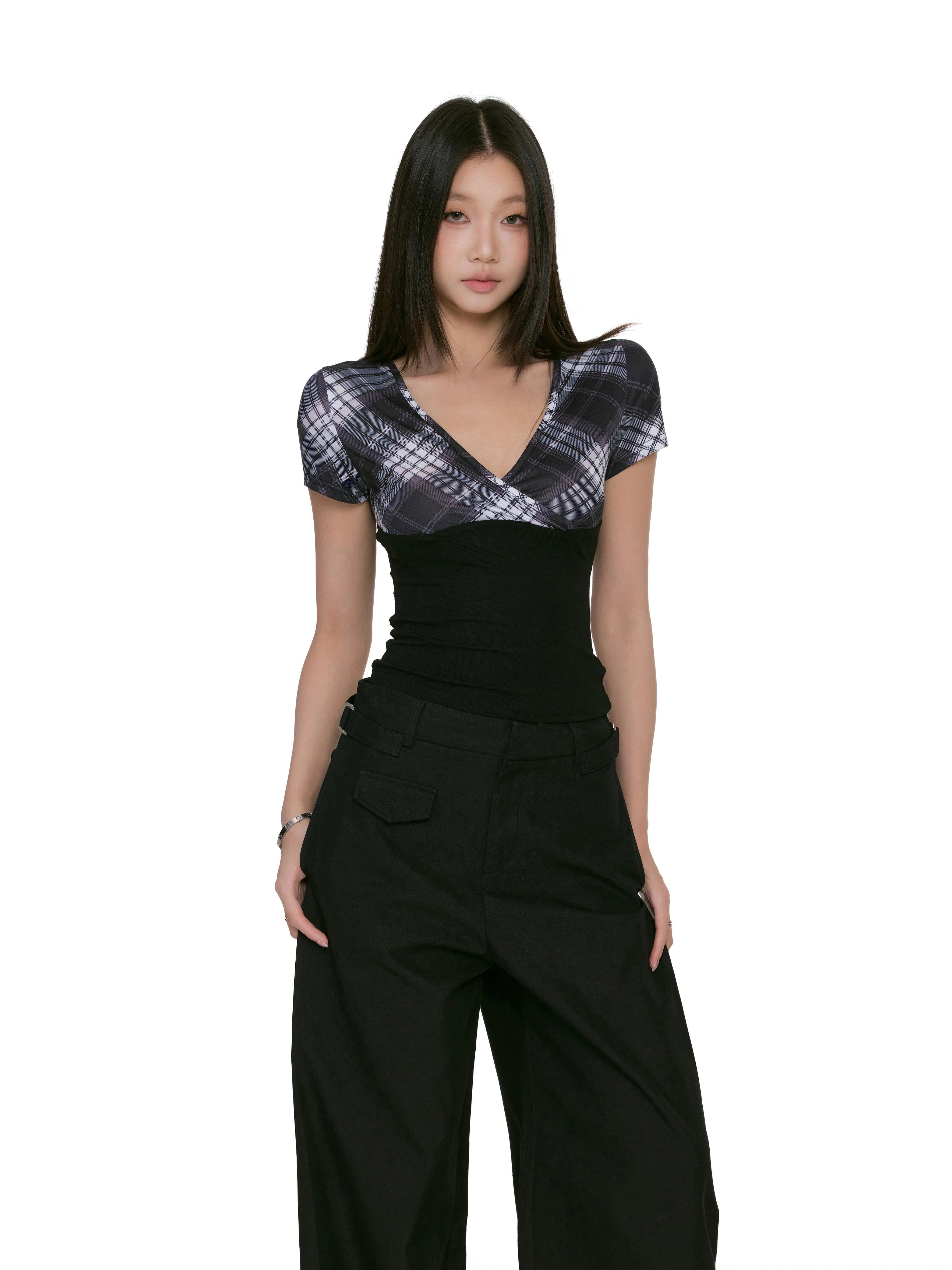 WITHMIN Slim and Thin Plaid Pure Desire Tee