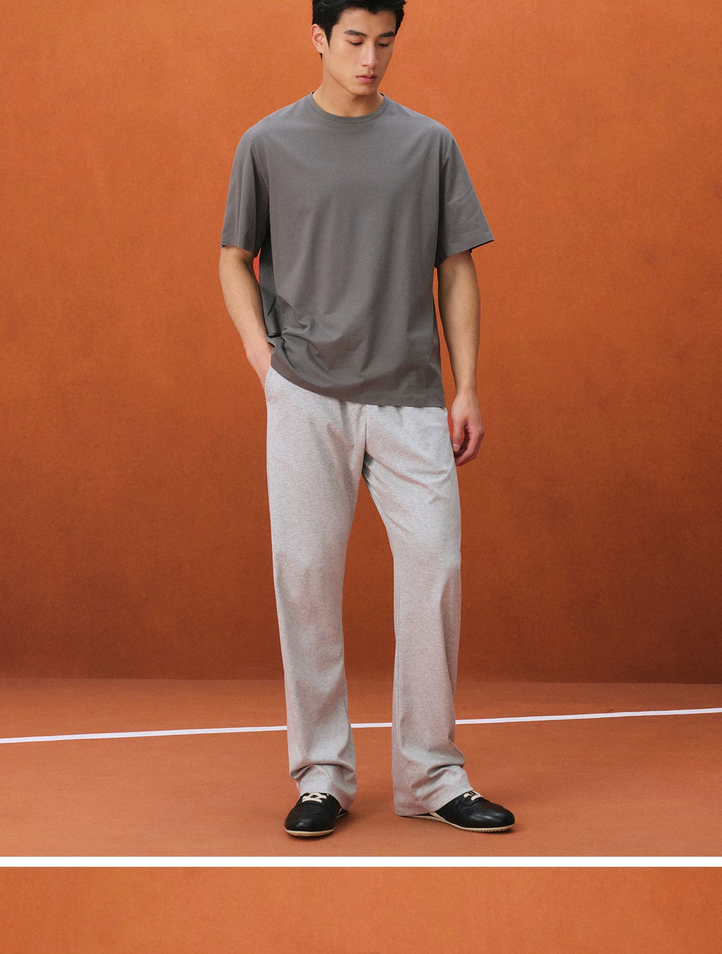 NO LOGO Leather Thin-soled Inner Height-increasing Contrasting Casual Shoes