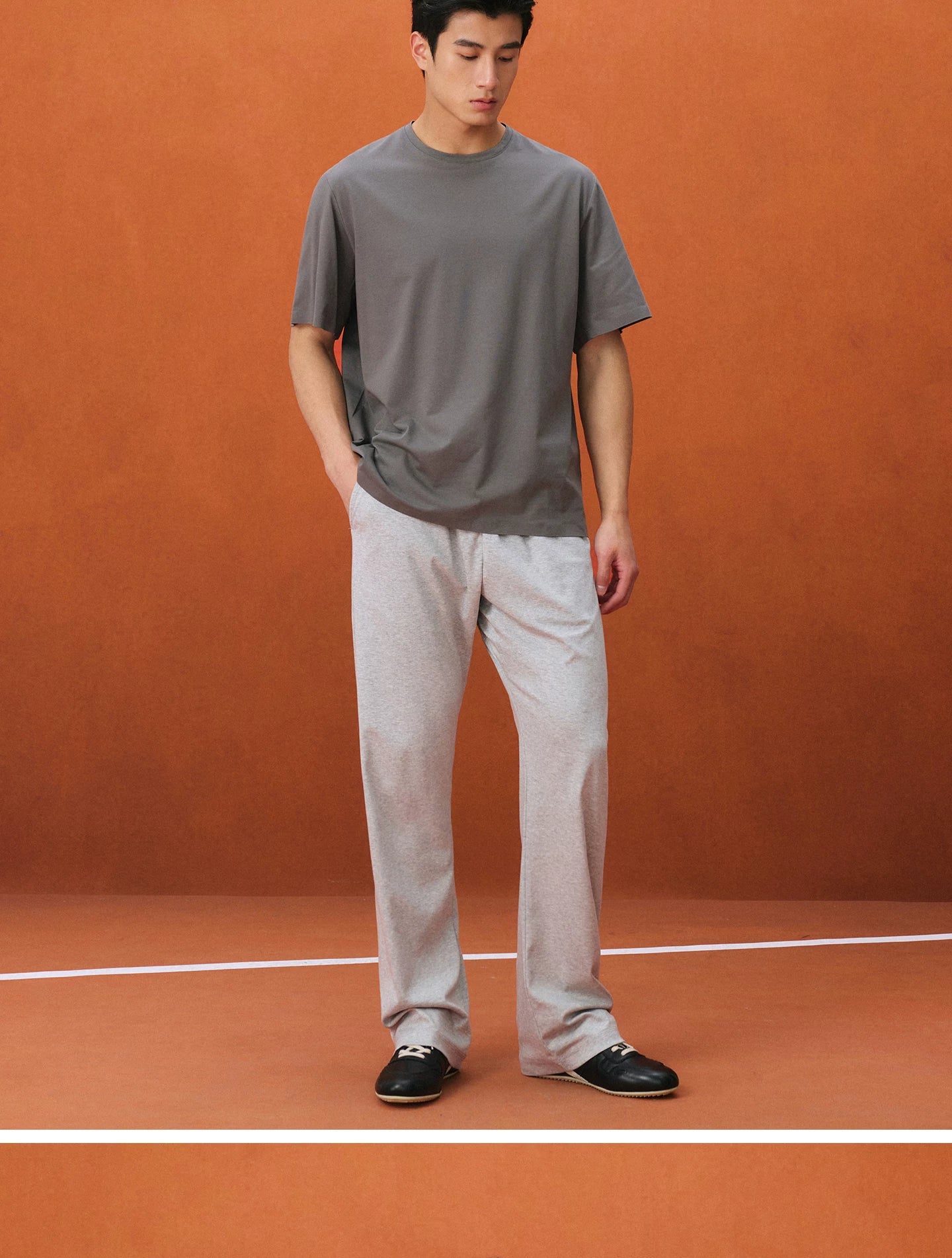 NO LOGO Leather Thin-soled Inner Height-increasing Contrasting Casual Shoes