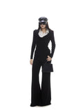 WITHMIN Slim and Thin Versatile Fake Two-piece Knitted Sweater
