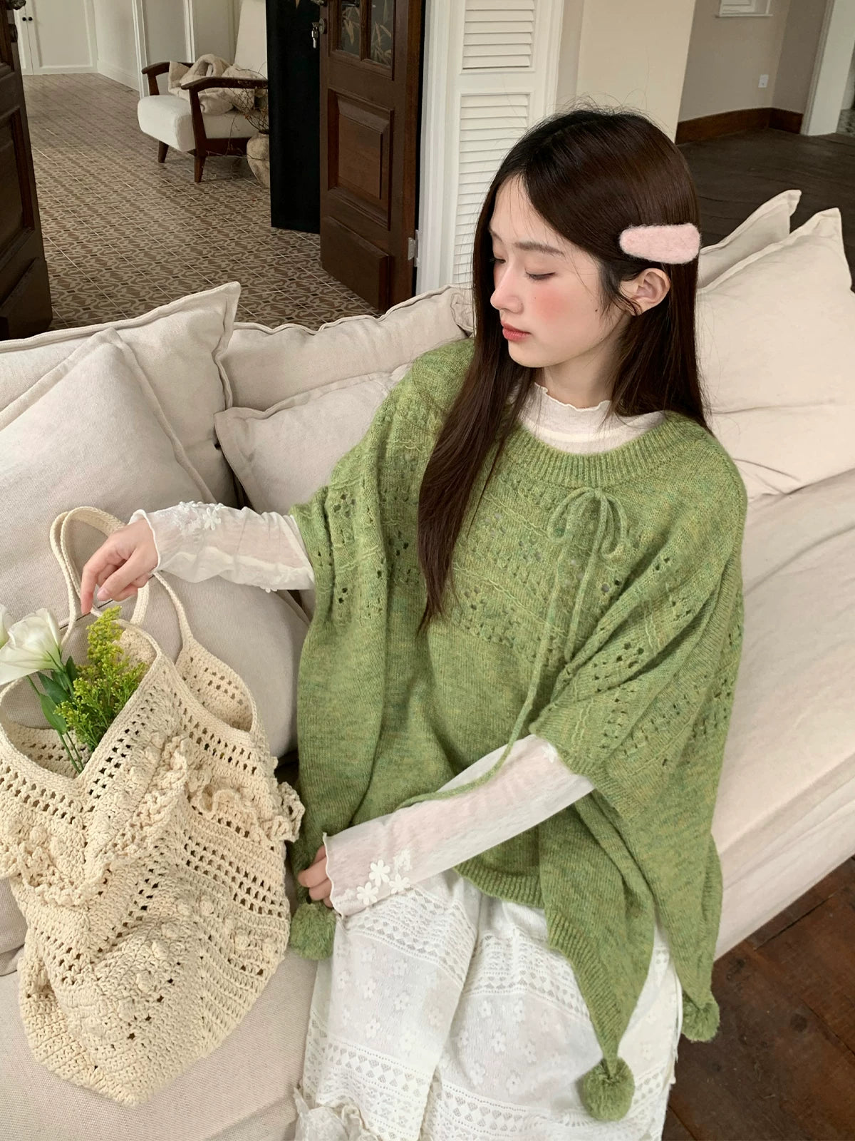 MUCHA Hollow Versatile Knitted Shawl