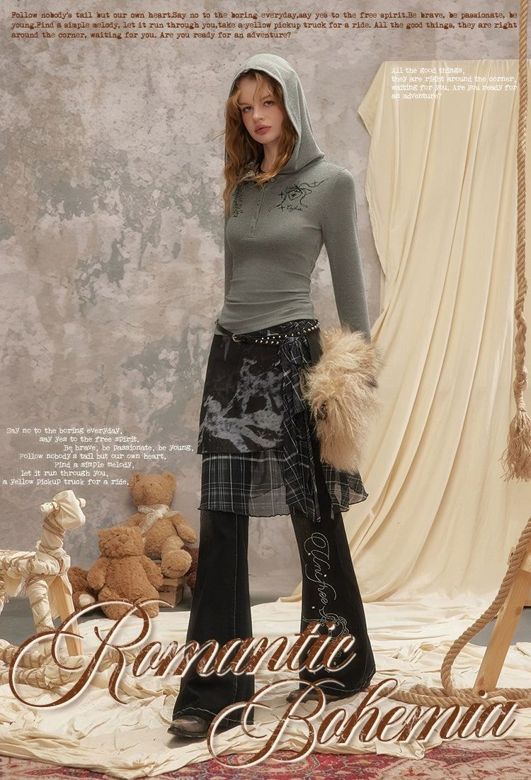 UNIFREE Hot Diamond Narrow Edition Non-stick Leg Slightly Mopping Jeans