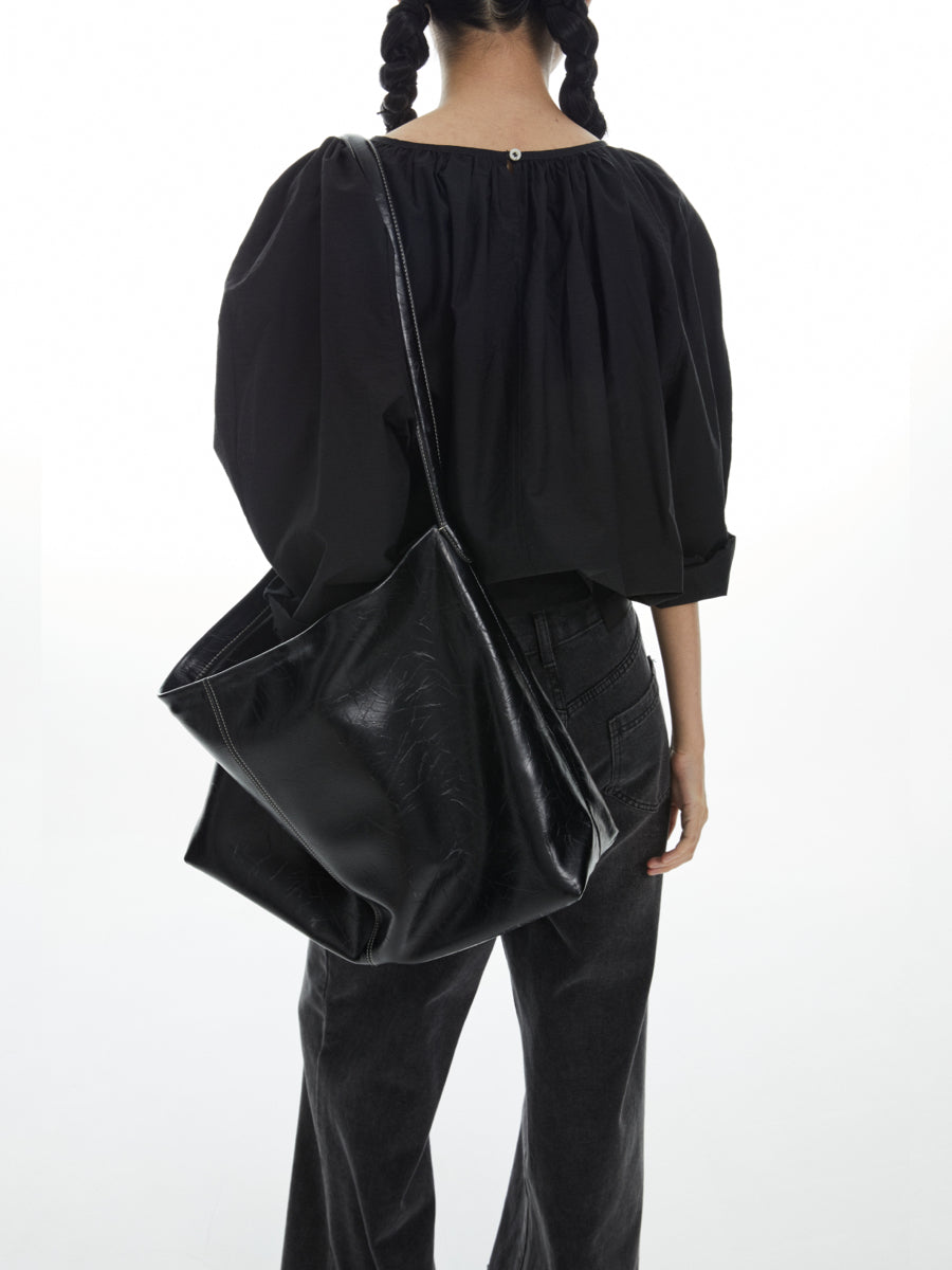 DirtySix Cow Leather Jill big pocket cowhide soft leather tote bag