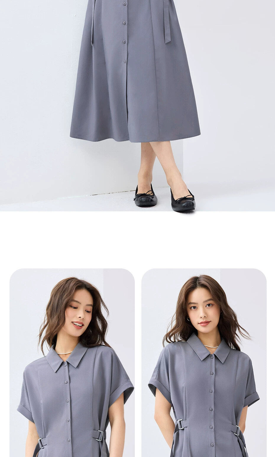 Giordano Fashion Waist Shoulder Shirt Dress