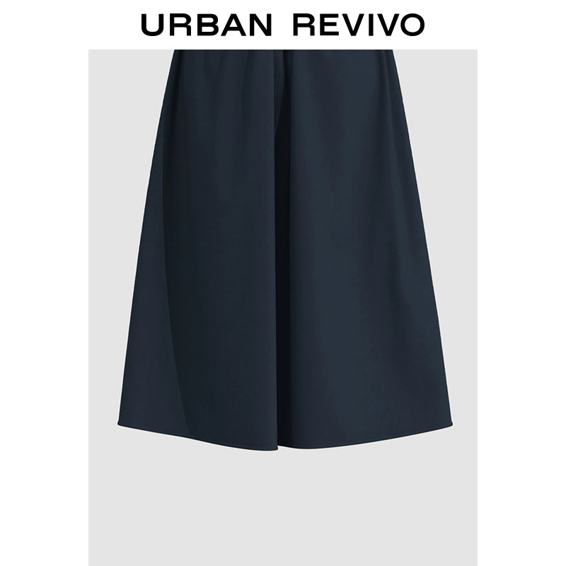 URBAN REVIVO Stitching Fake Two-piece Contrasting Sleeveless Dress
