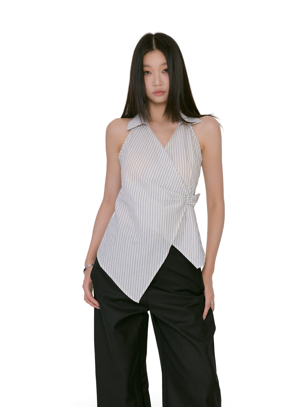 WITHMIN Skinny Striped Shirt Vest