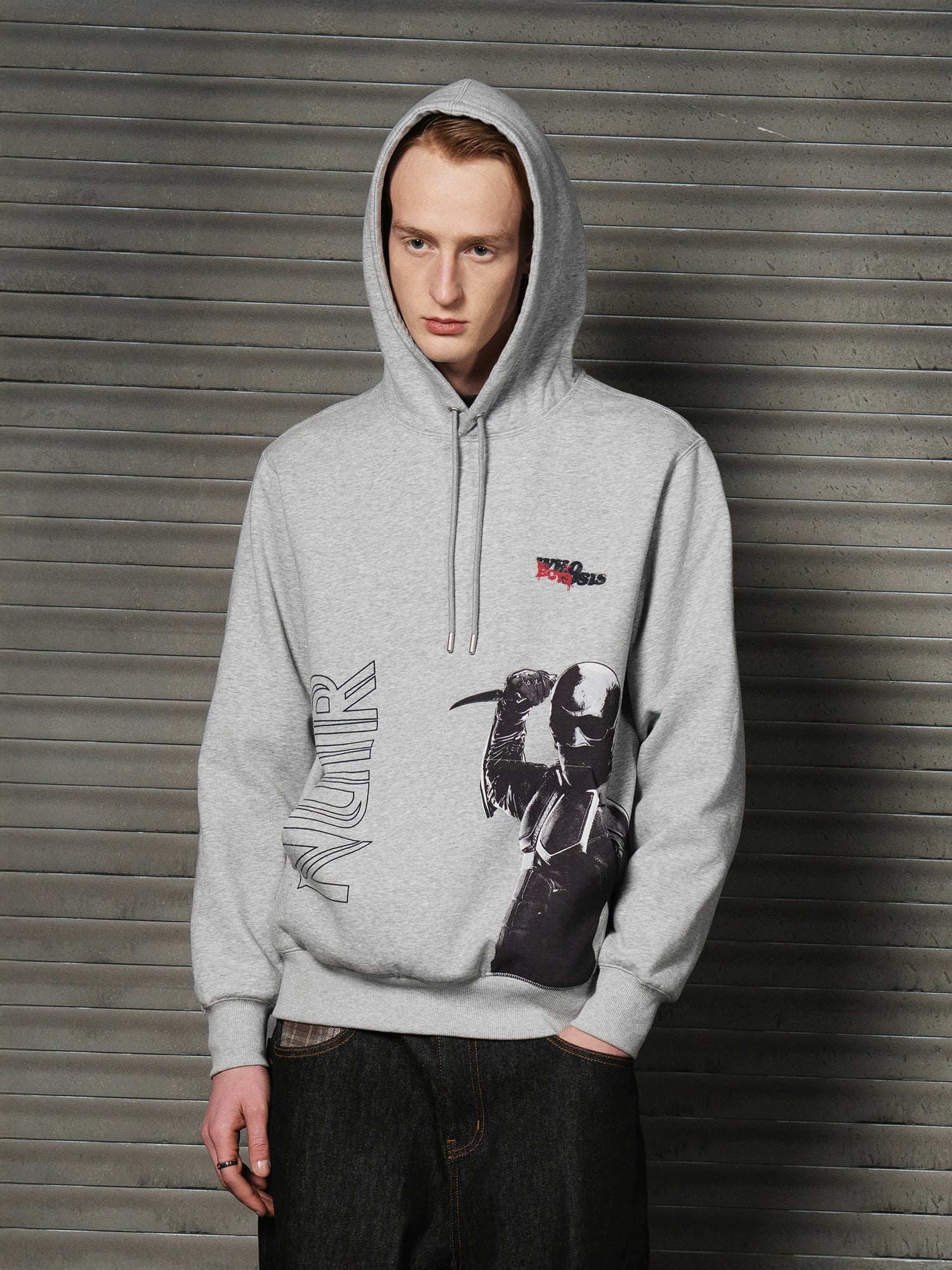 WHOOSIS Logo Print Loose Sweater