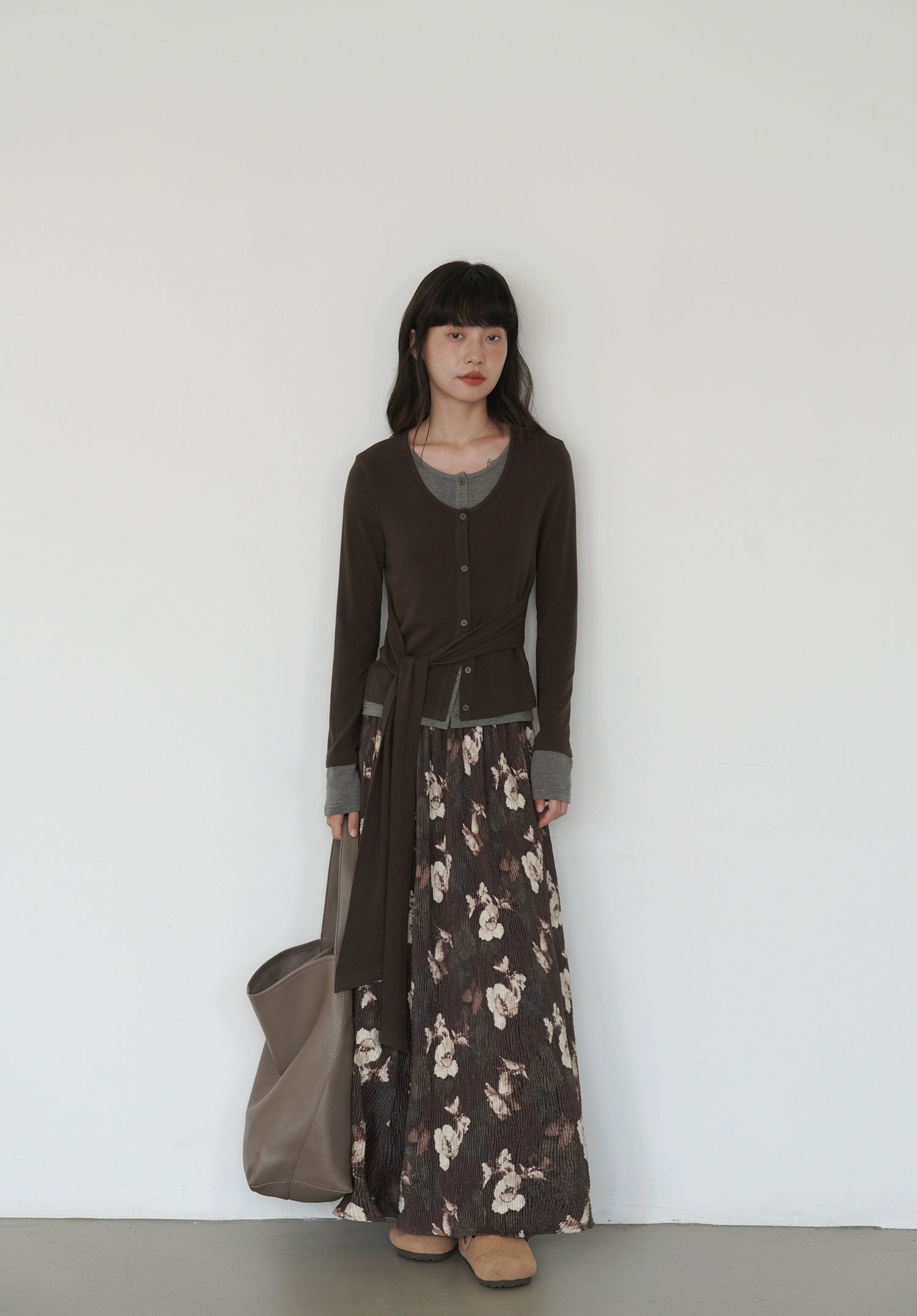 EIGHTHMONTH Flower Pattern Retro Loose and Thin Dress