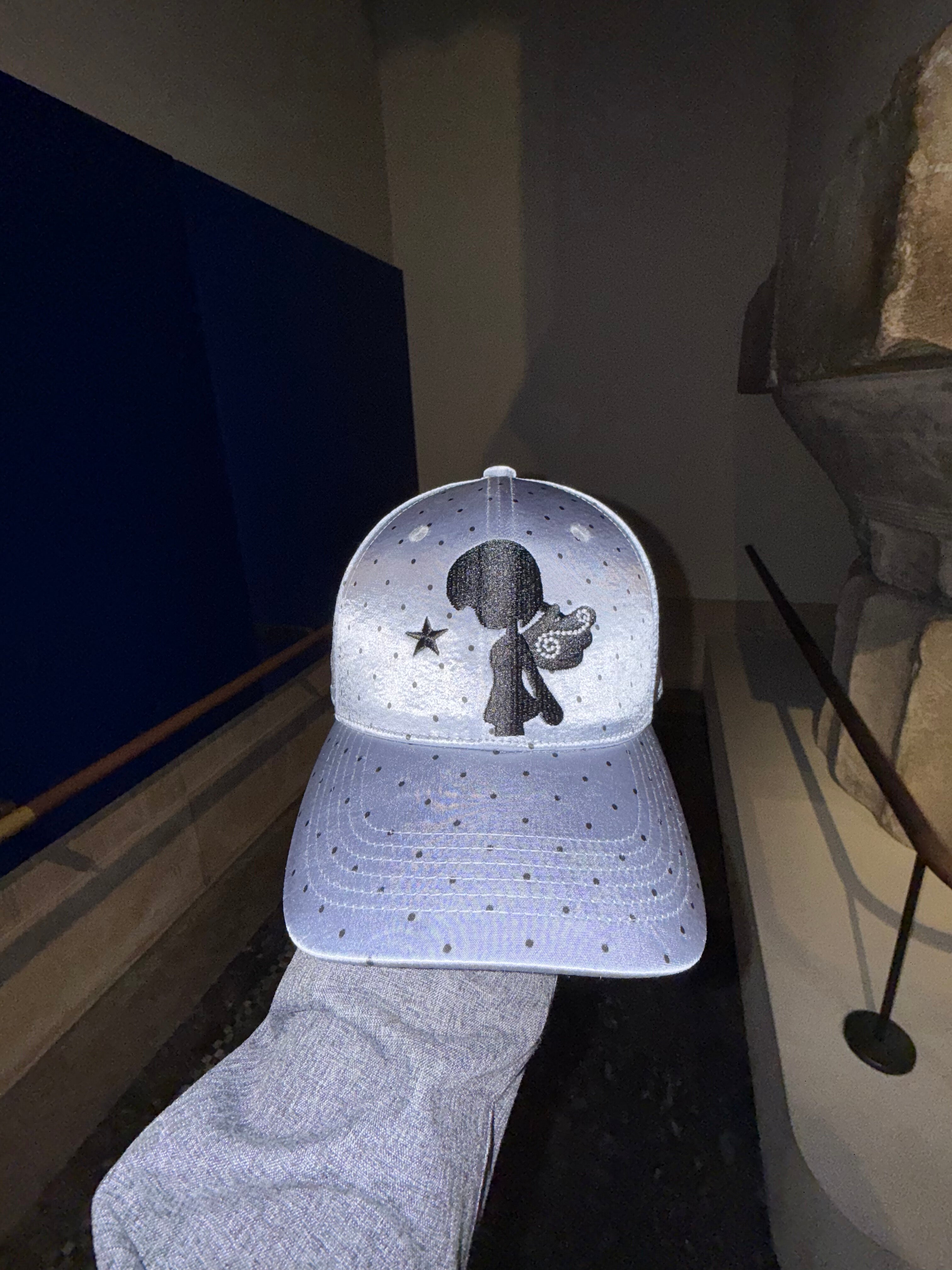 TheNewYouthPark Star Print Satin Polka Dot Hat