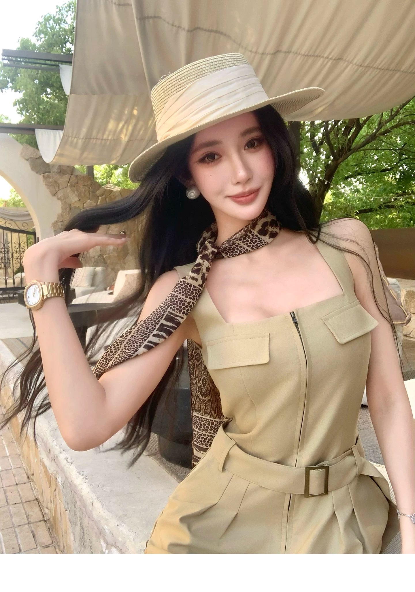 Barb Chill Tube Top Slim Wide Leg Jumpsuit