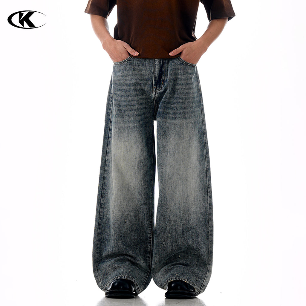 11KN Retro Loose Gradual Change Wear Three-dimensional Casual Pants