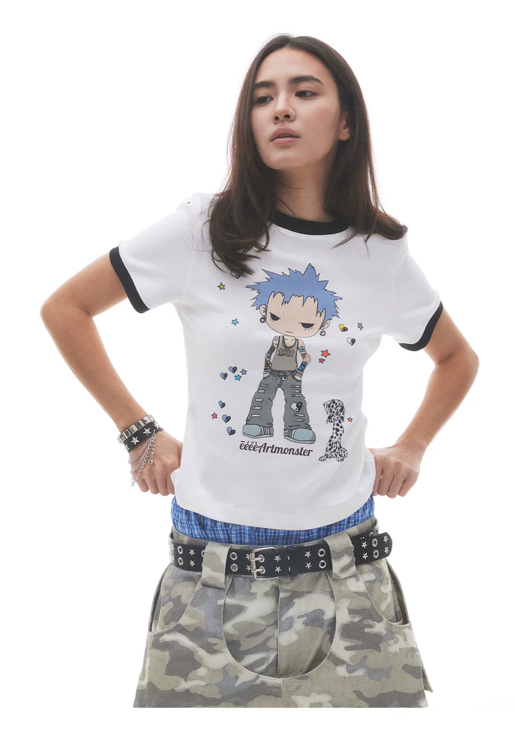 EeeeArtmonster Y2K Punk Illustration Print Tee
