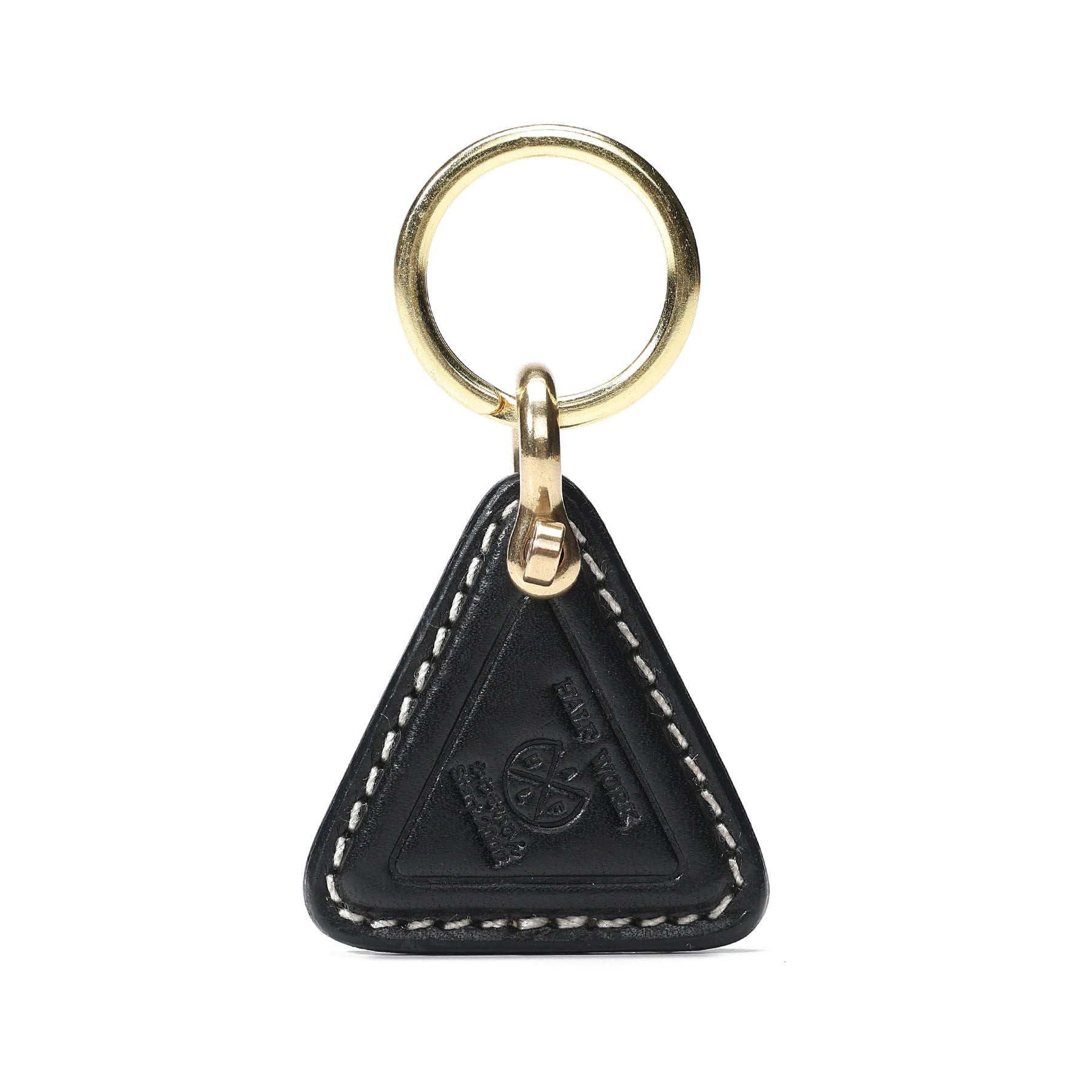 HALF WORK handmade keychain pendant pure copper car motorcycle keychain cowhide pendant exquisite leather