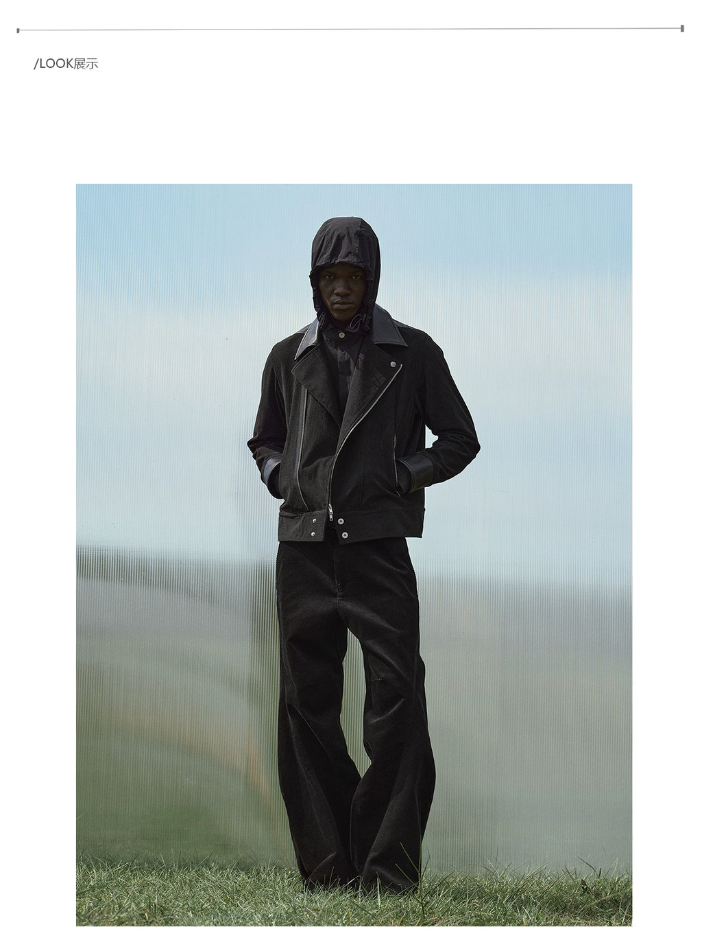 BEVAN UP Corduroy Leather Lapel Jacket