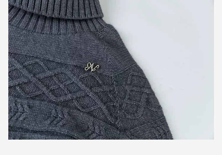 LOVEHEYNEW Turtleneck Lazy Temperament Waist and Thin Sweater