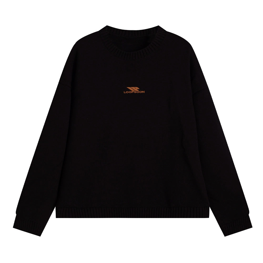 Loopsoon Back Jacquard Vintage Loose Casual Knitwear