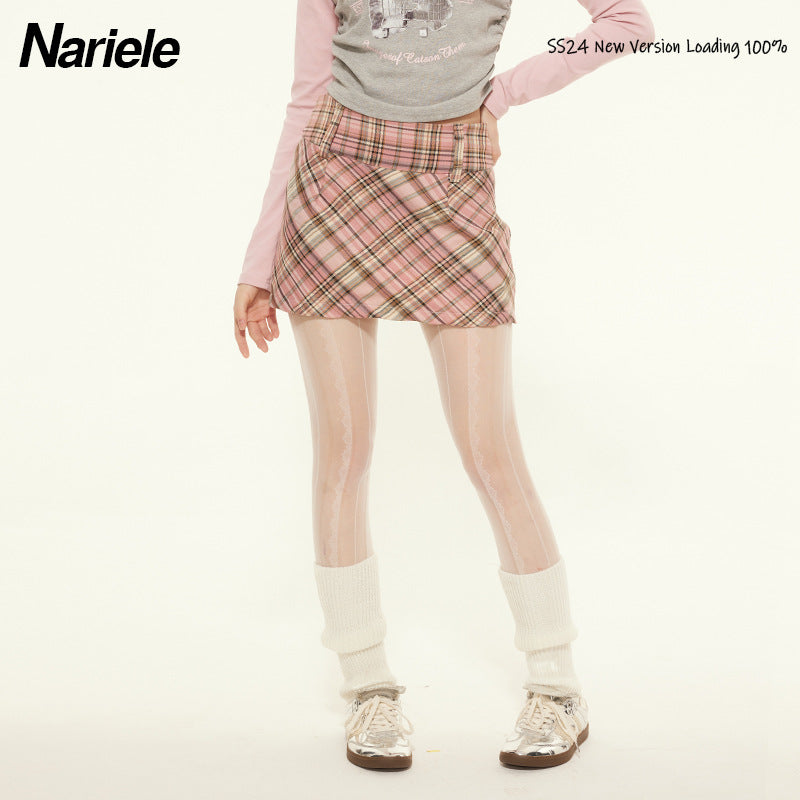 Nariele High Waist Skinny Hip Wrap A-Word Skirt