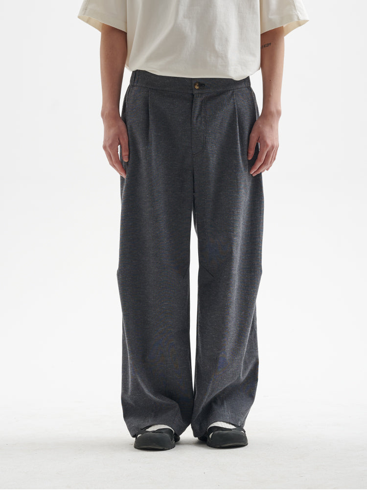 BUTTBILL 25SS Vintage Solona cotton and linen wide-leg cool Pants