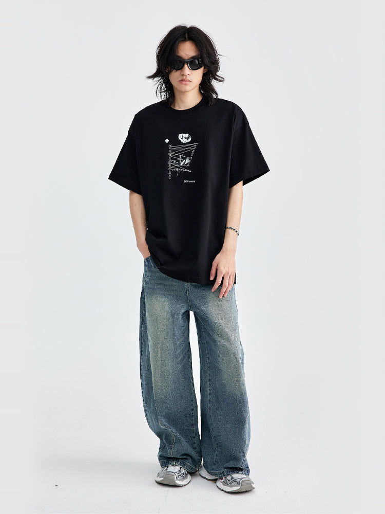 (NMK) Tide Blockbuster Line Rose Rock Punk Tee