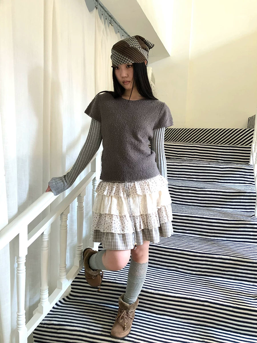 Ang: Project Vintage Crew Neck Front Shoulder Knitted Tee