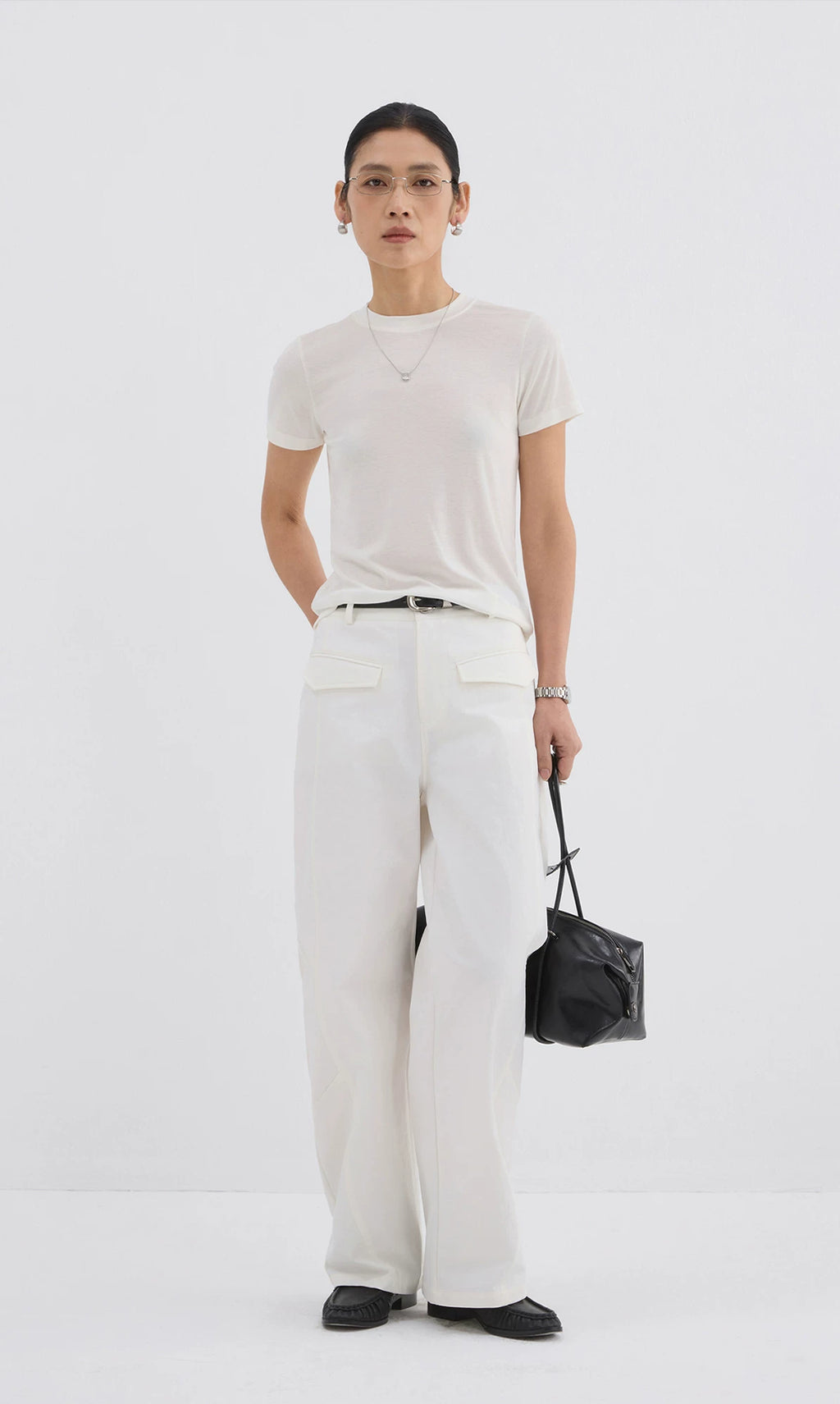 Sameuoo Versatile Straight-shoulder Casual Tee