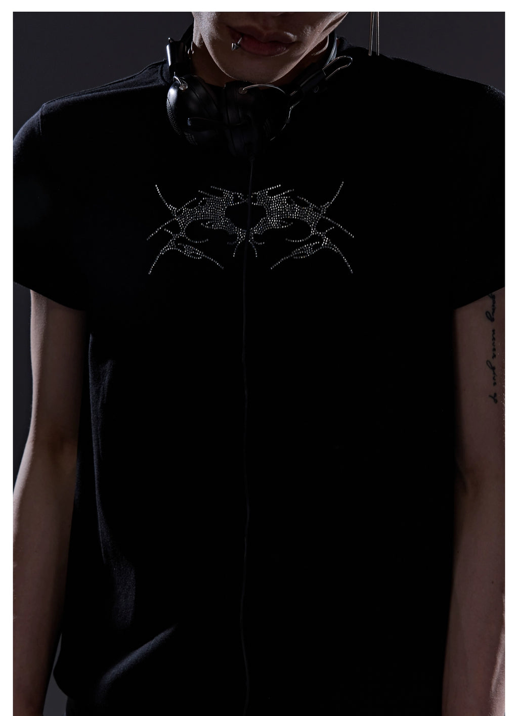 SGW "Wings of Thorns" Hot Diamond Subculture Elastic Slim Sleeve Short Sleeve Tee