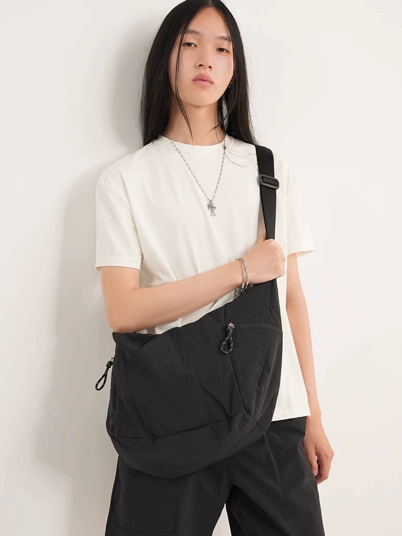 NO LOGO Oblique Span Bag Shoulder Bag Multi-pocket Commute