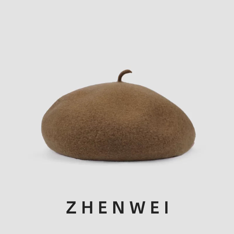 ZHENWEI Cloud Woolen Pure Wool Beret