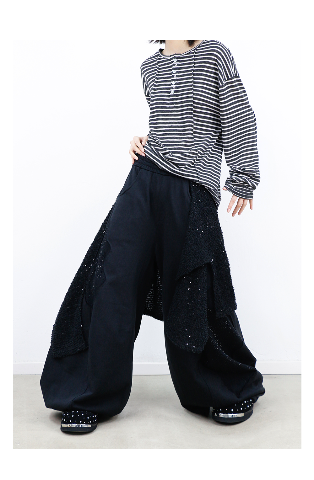 RELABEL Removable Fart Curtain Casual Sweatpants