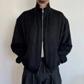 Anniehall Deconstructed Splicing Double Zip Stand-Up Jacket