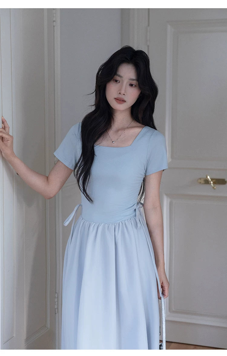 XUJING Square Collar Temperament Dress